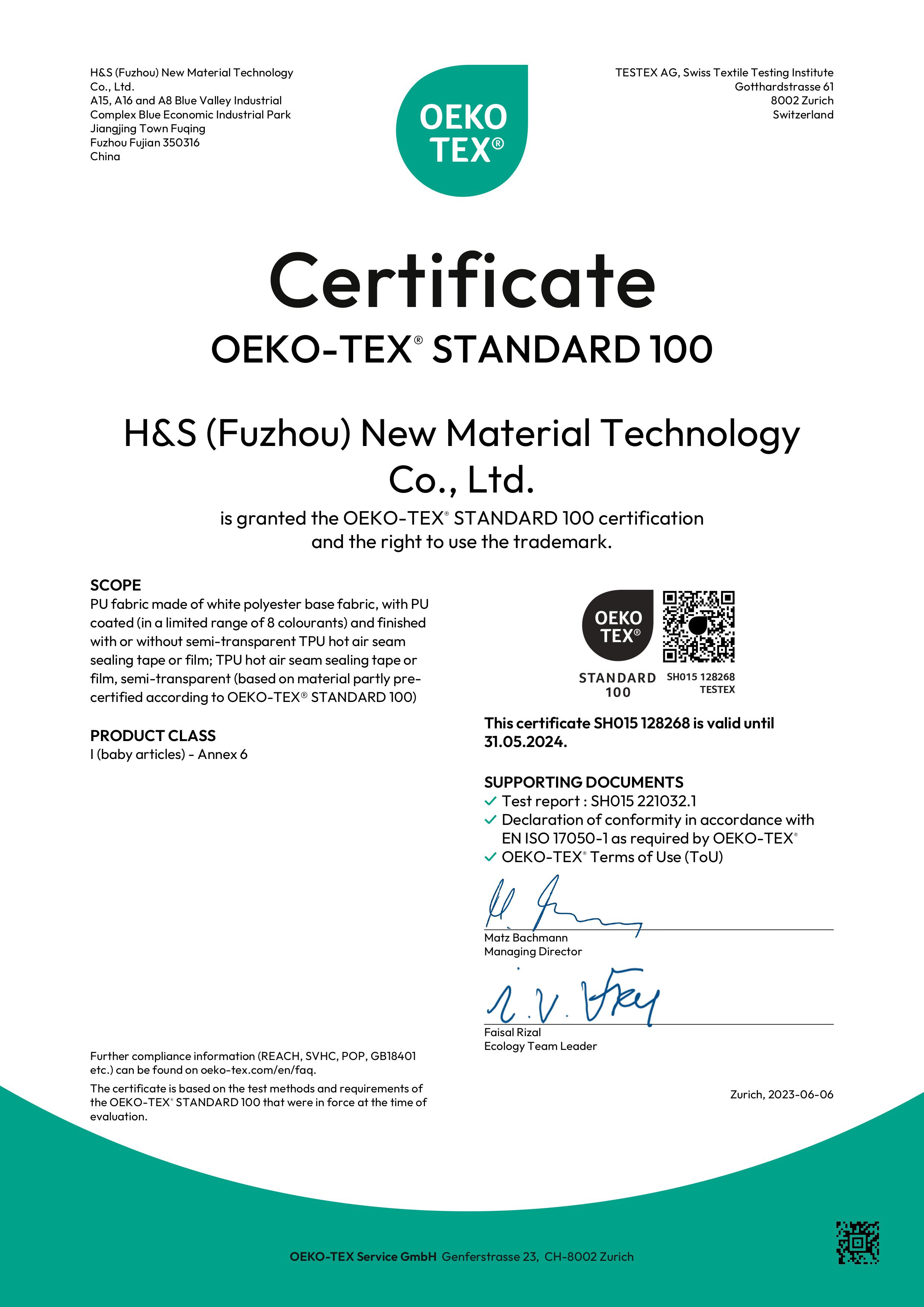 Oeko-tex Standard 100 2023