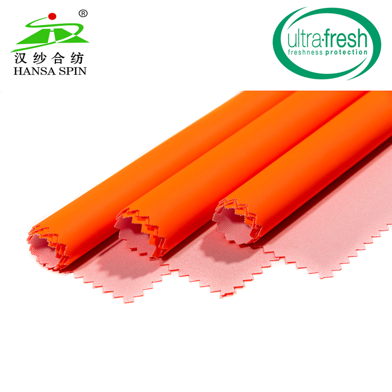 Fluorescent Orange Flame Retardant PU Coated Fabric High Visibility PU Leather