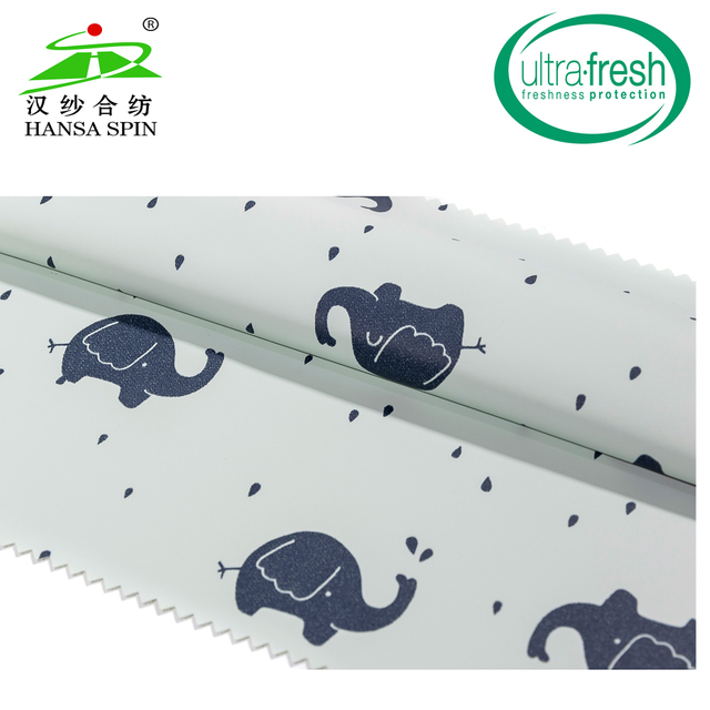 Beautiful Elephant Printing PU Coated Rainwear Fabric with Low MOQ