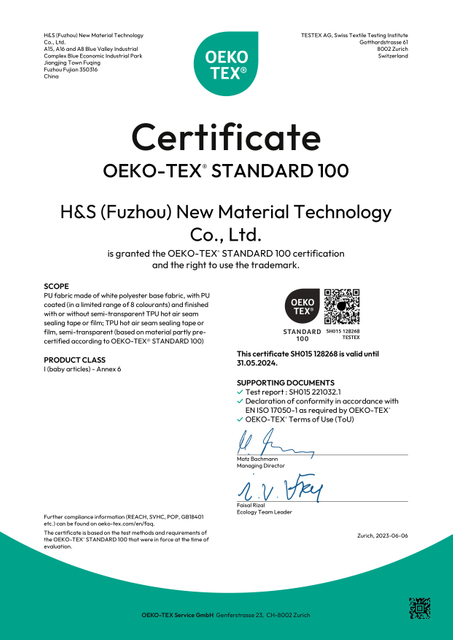 <div style="text-align: center;">Oeko-Tex Standard 100&nbsp;&nbsp;</div> 