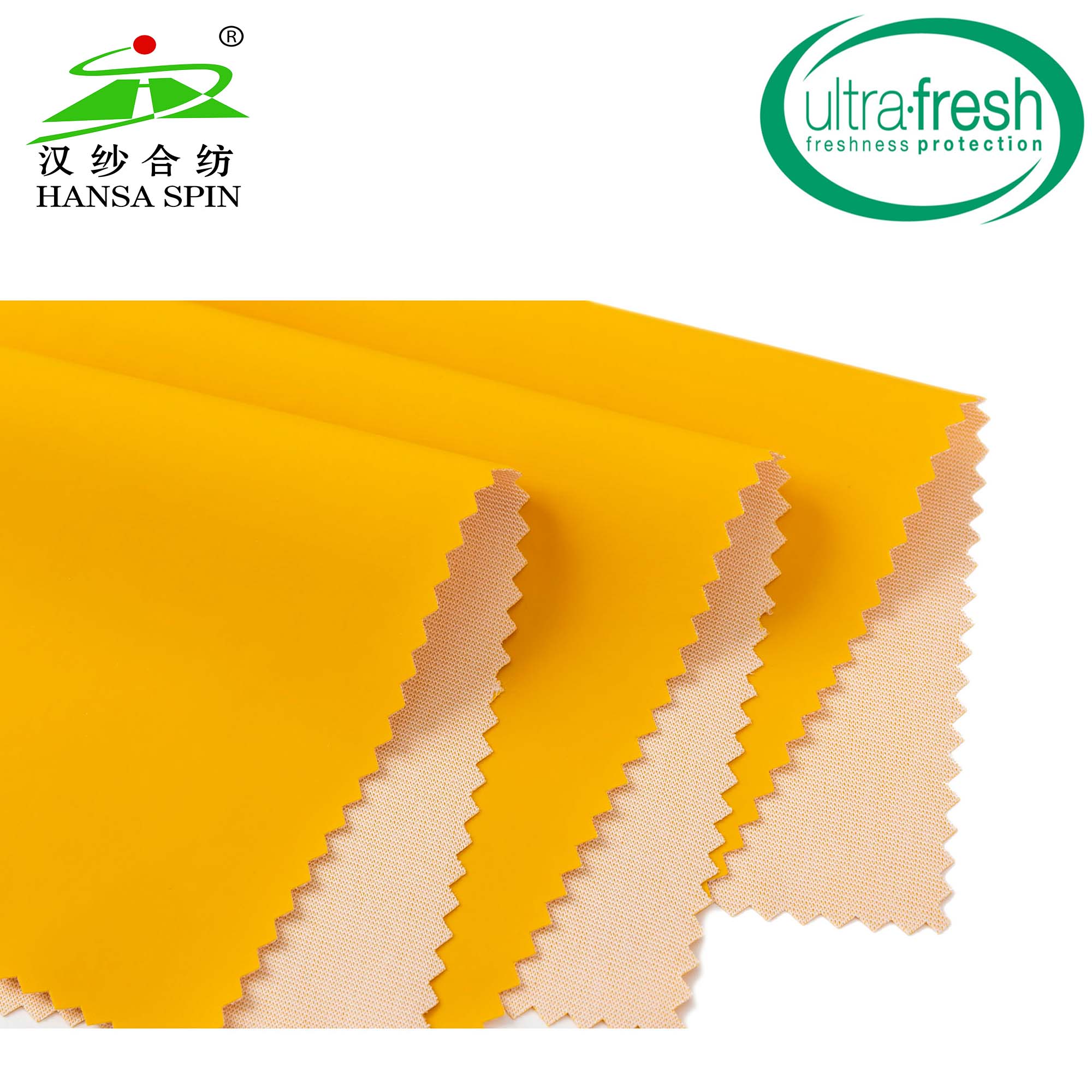 Water-resistant Yellow 100%PU Fabric Synthetic Leather for Clothes