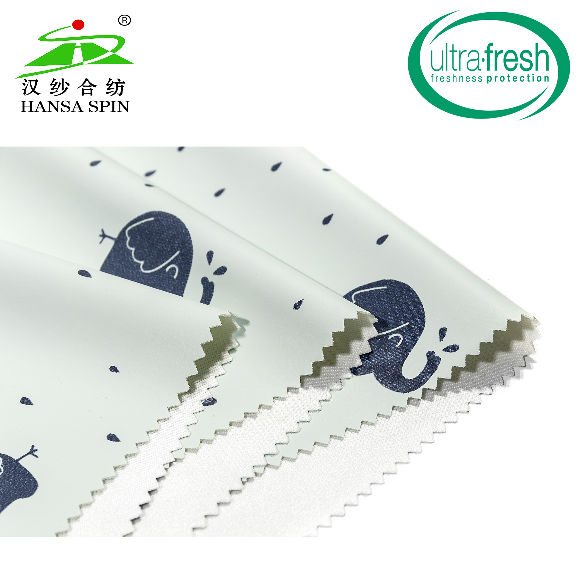 Factory supply Elephant Printing Eco-friendly Pu Fabric For Raincoat