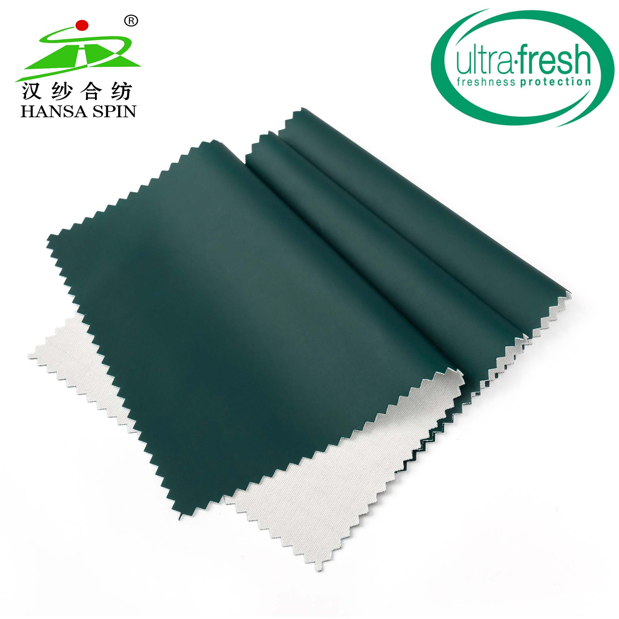 Windproof Breathable Dark Green PU Synthetic Leather for Raincoat