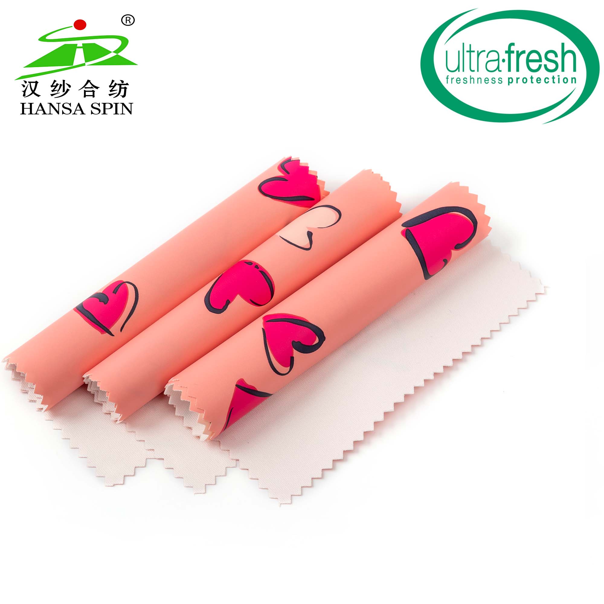 Waterproof Breathable PU Leather with Loving Heart Printing for Children Clothing